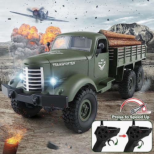 JJRC Rc Cars Rc Trucks Military Off-Road Crawler Rc Trucks, 1:16 Scale 6WD 2.4Ghz Remote Control Trucks Army Cars Toys for Boys Adults and Kids - Thumbnail 4