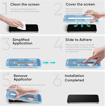 FLOLAB NanoArmour ONETIME 2 Pack for iPhone 17 Screen Protector, Tempered Glass, Ultra Clear, InfinityEdge-to-Edge, Easy Install, Dust-Free,Reinforced Edge