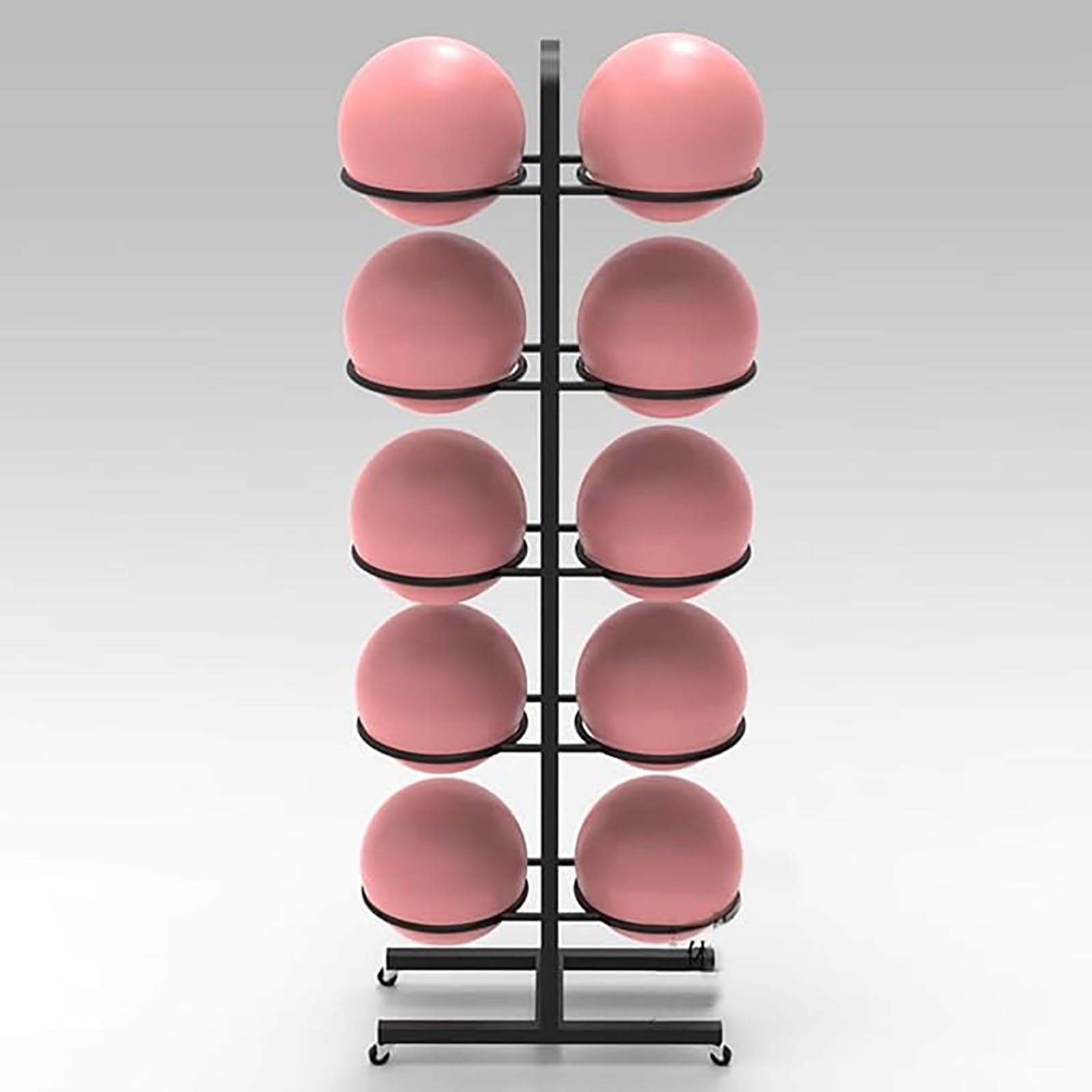 Supporto per palla da yoga, carrello da palestra portatile, supporto per attrezzatura sportiva, design salvaspazio per studi e centri fitness