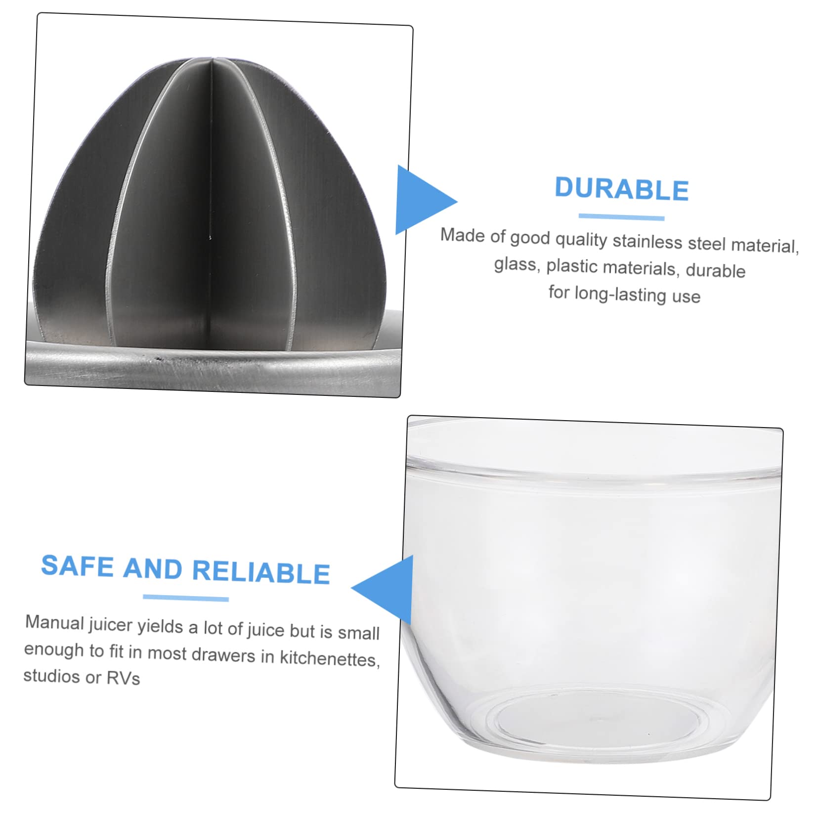 Cabilock Manual Citrus Juicer Hand Squeezer Stainless Steel Fruit Juice Squeezer Machine