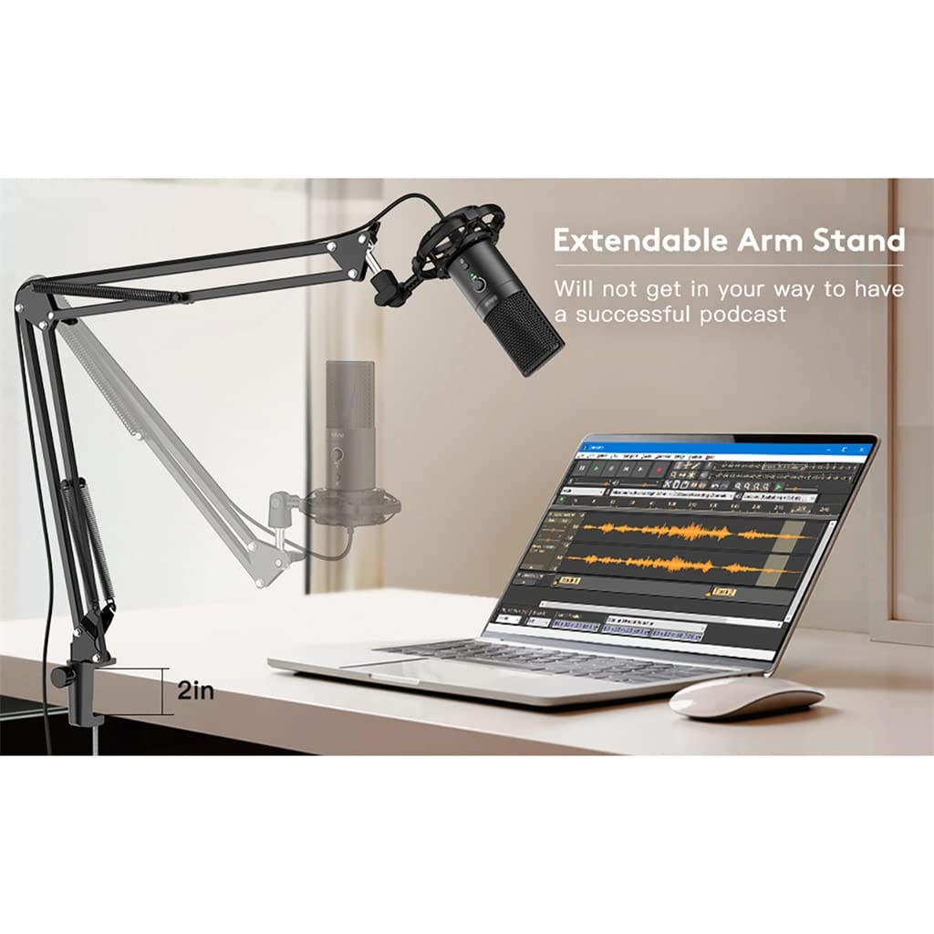 Il Kit Microfono per Streaming di Gioco È Adatto per Computer Pc, Pulsante di Disattivazione Audio E Guadagno, Microfono per Studio di Registrazione Podcast,