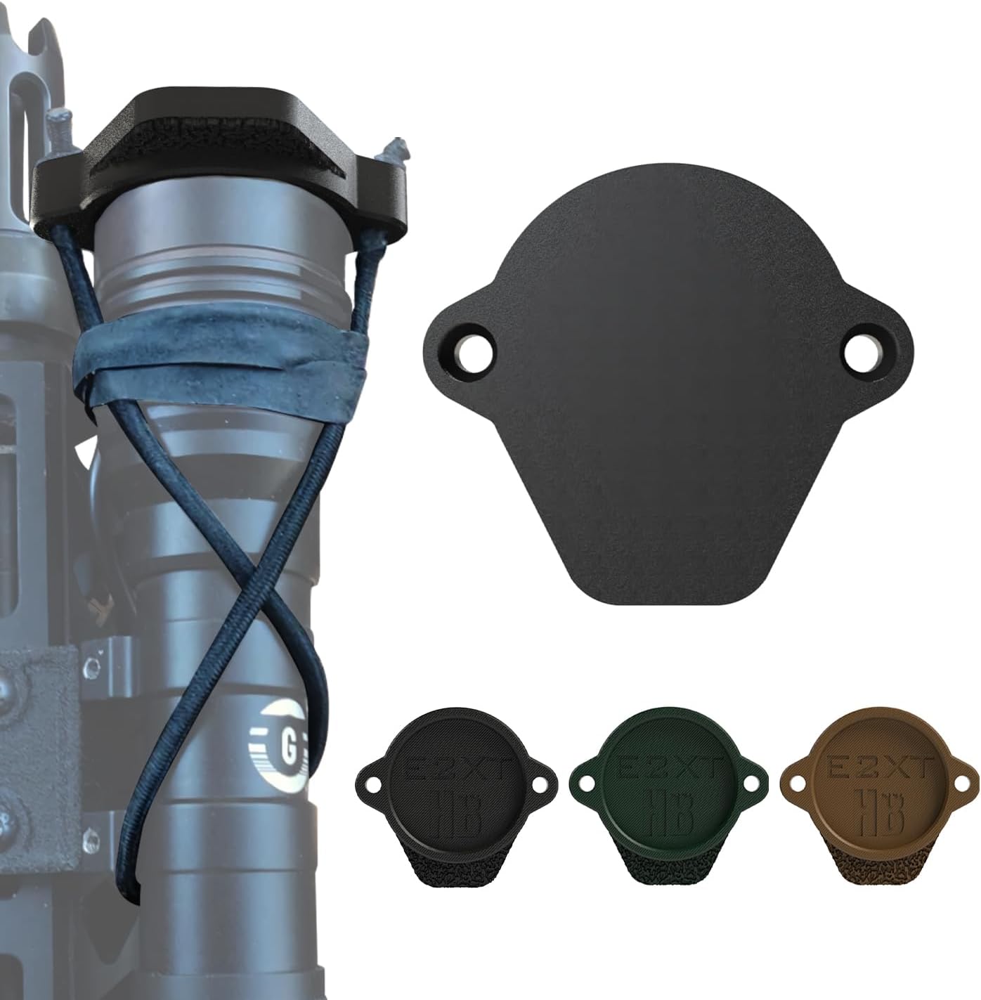 Light/Lens Cover for E2XT / E2XTL Jet Black Weapon Mounted Flashlights Carbon Fiber Blend with Grip for Rapid Deployment
