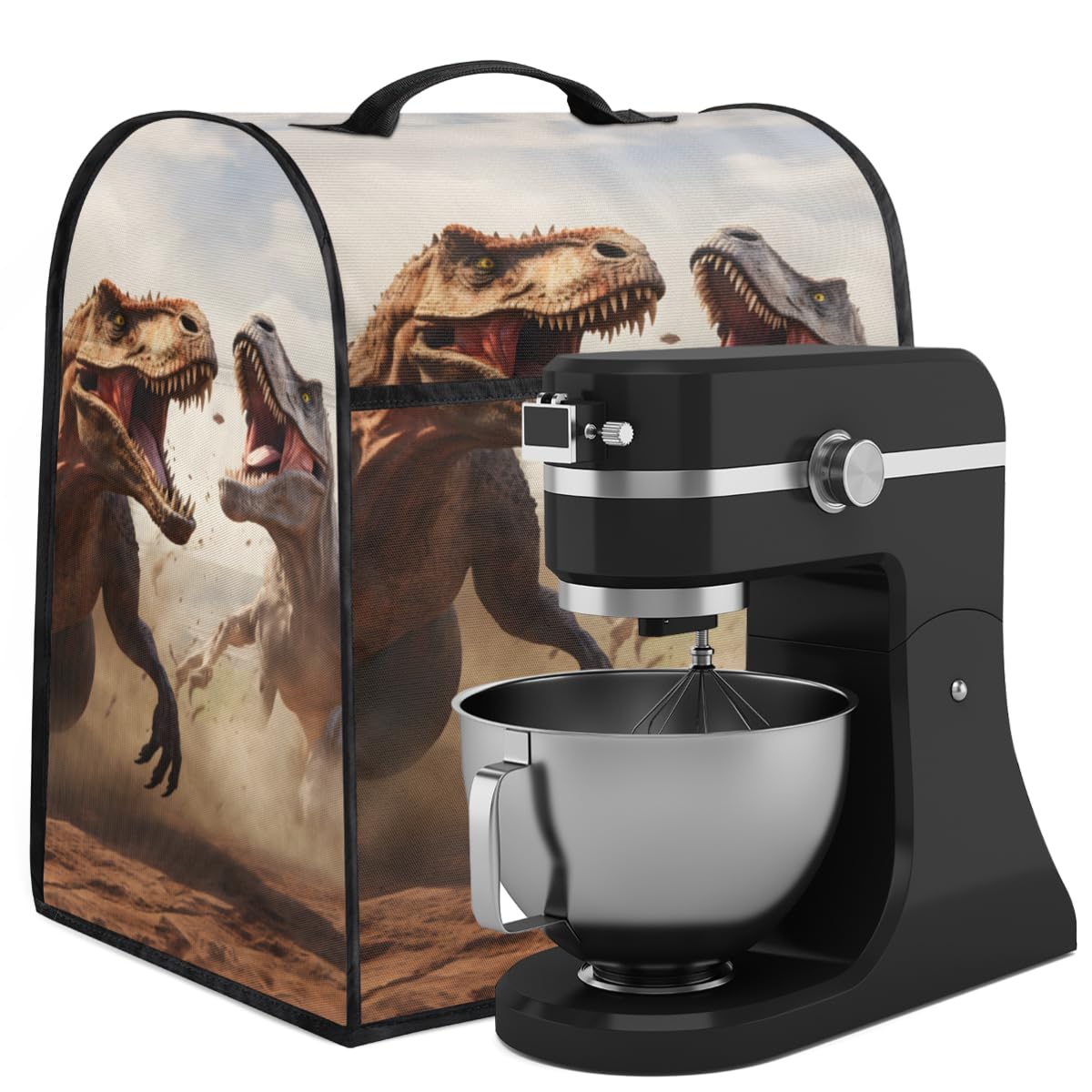 Coffee Maker Cover Ferocious Animal Dinosaur Kitchen Appliance Covers Small Appliance Covers Blender Cover Juicer Cover Dust Covers for Kitchen Appliances with Top Handle and Pockets,Washable,B48