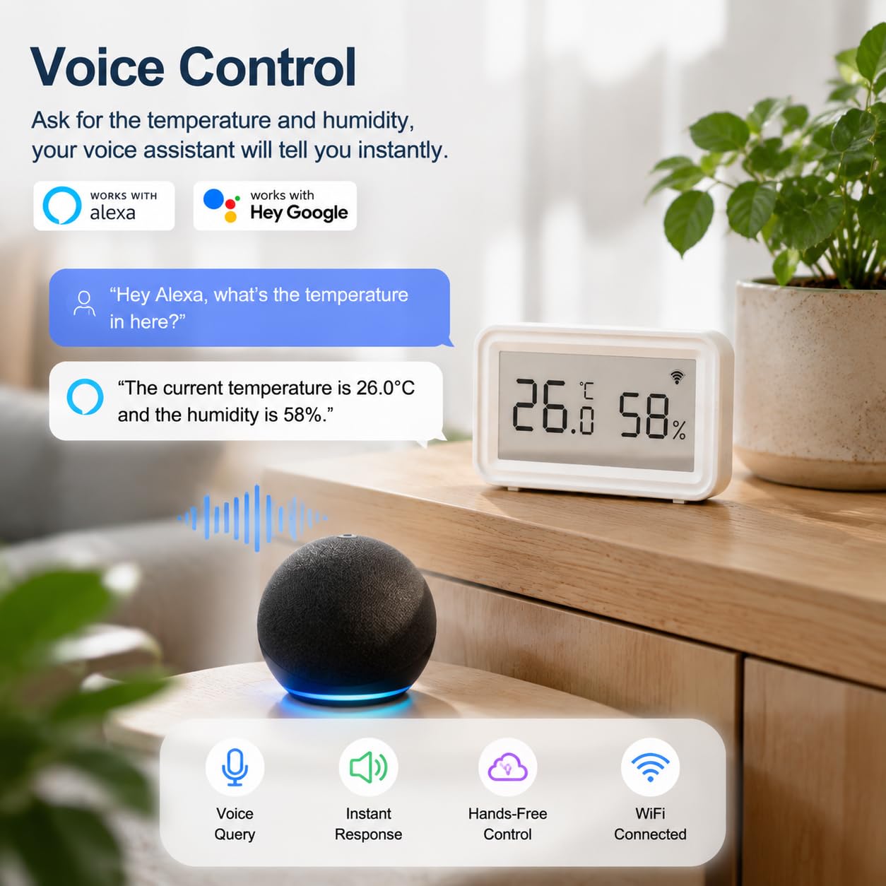 Sensore di temperatura e umidità WLAN: termometro igrometro wireless con display LCD, notifica app, memorizzazione dati ed esportazione, calibrabile, monitoraggio digitale per la casa, 4 pezzi