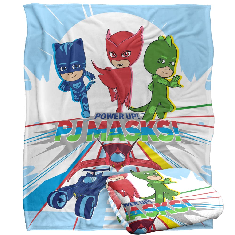 PJ Masks Power Up Group Kids Silky Touch Blanket, 152 x 127 cm, 50" x 60"