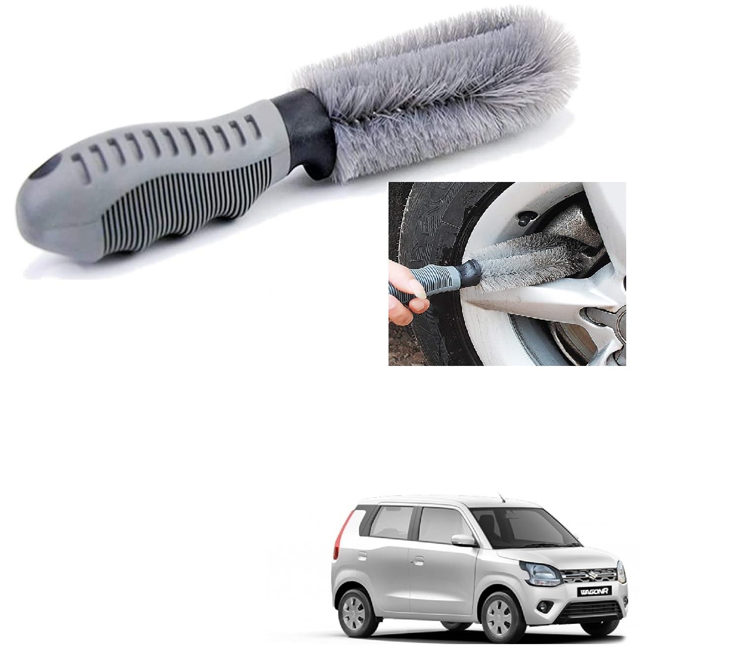 Auto Addict Car Alloy Wheel Cleaner Brush Tyre Rim for Maruti Suzuki New Wagonr(2019-Present)-image-14