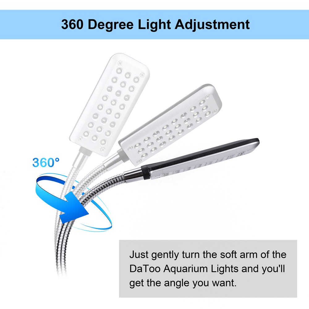 DaToo Aquarium lumière Petite Lampe Clip Light pour Fish Tank, 1 YR Garantie