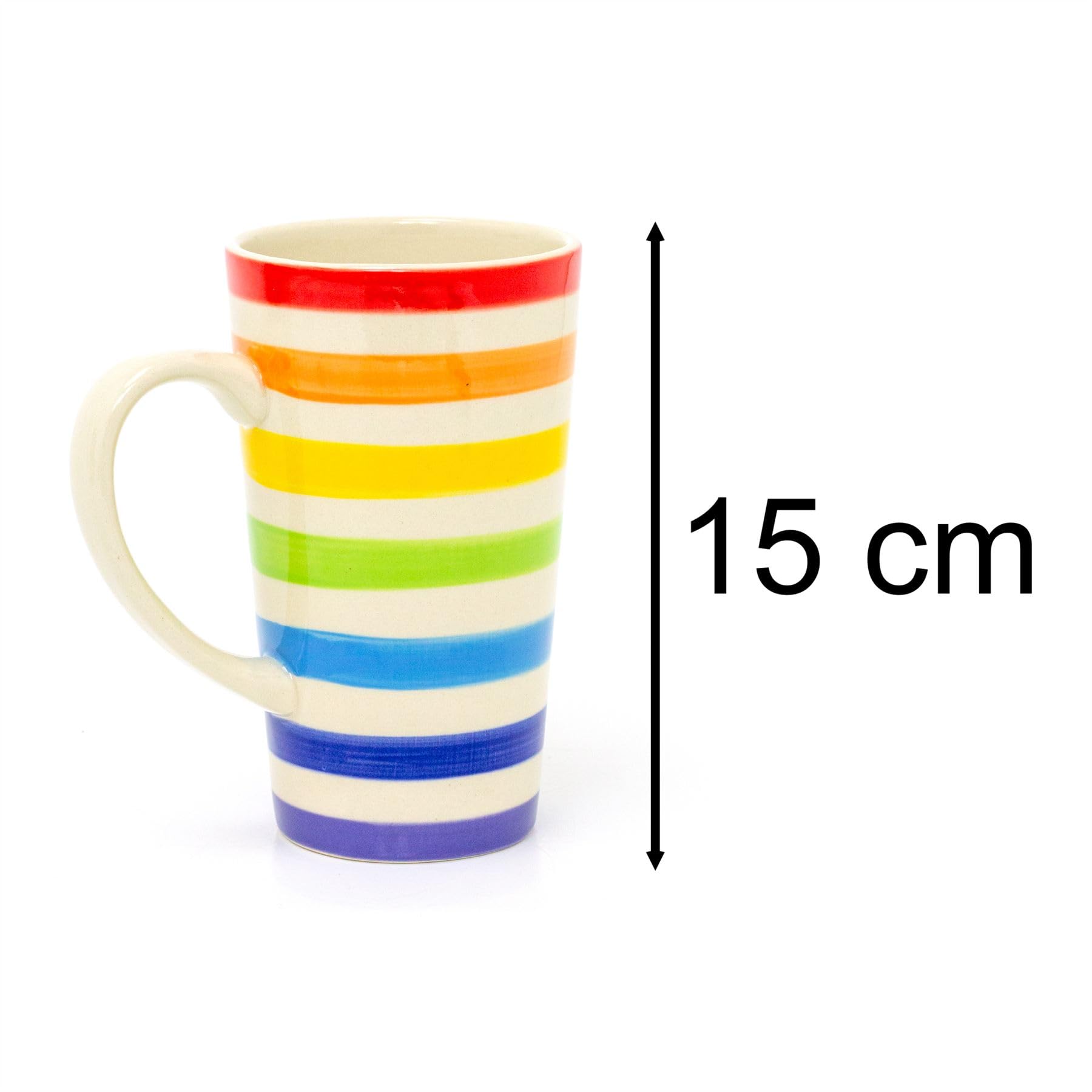 Shorter Rainbow Mug With Horizontal Stripes