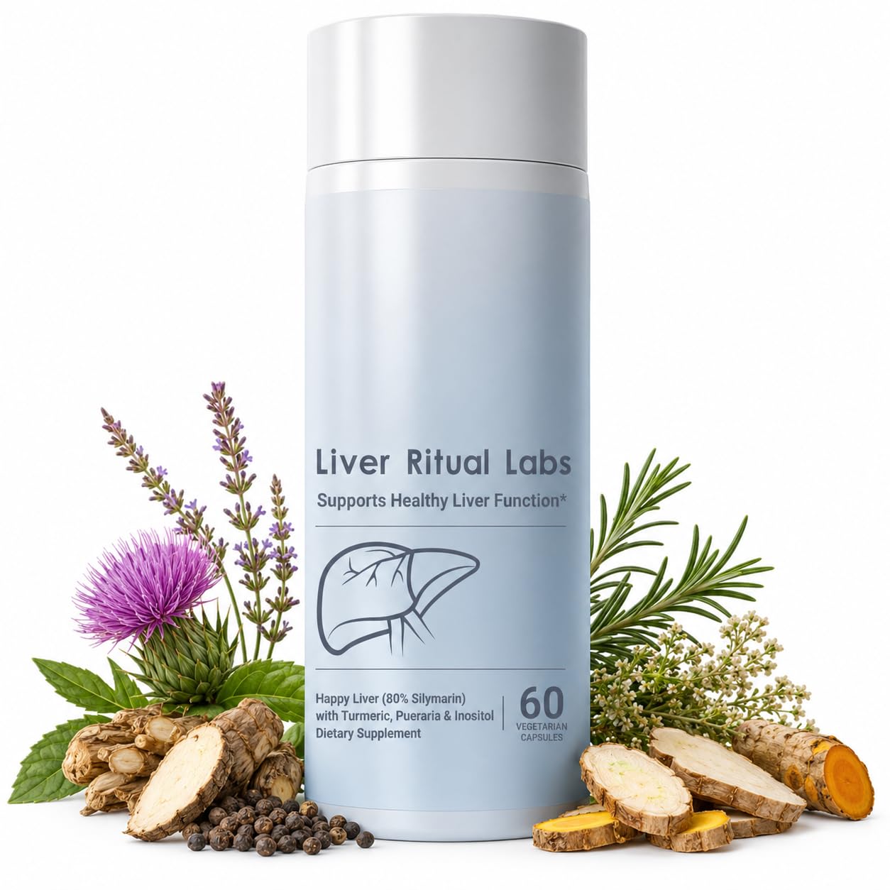 Liver Ritual Labs，Happy Liver Health Support ， Gluten Free, 60 Capsules