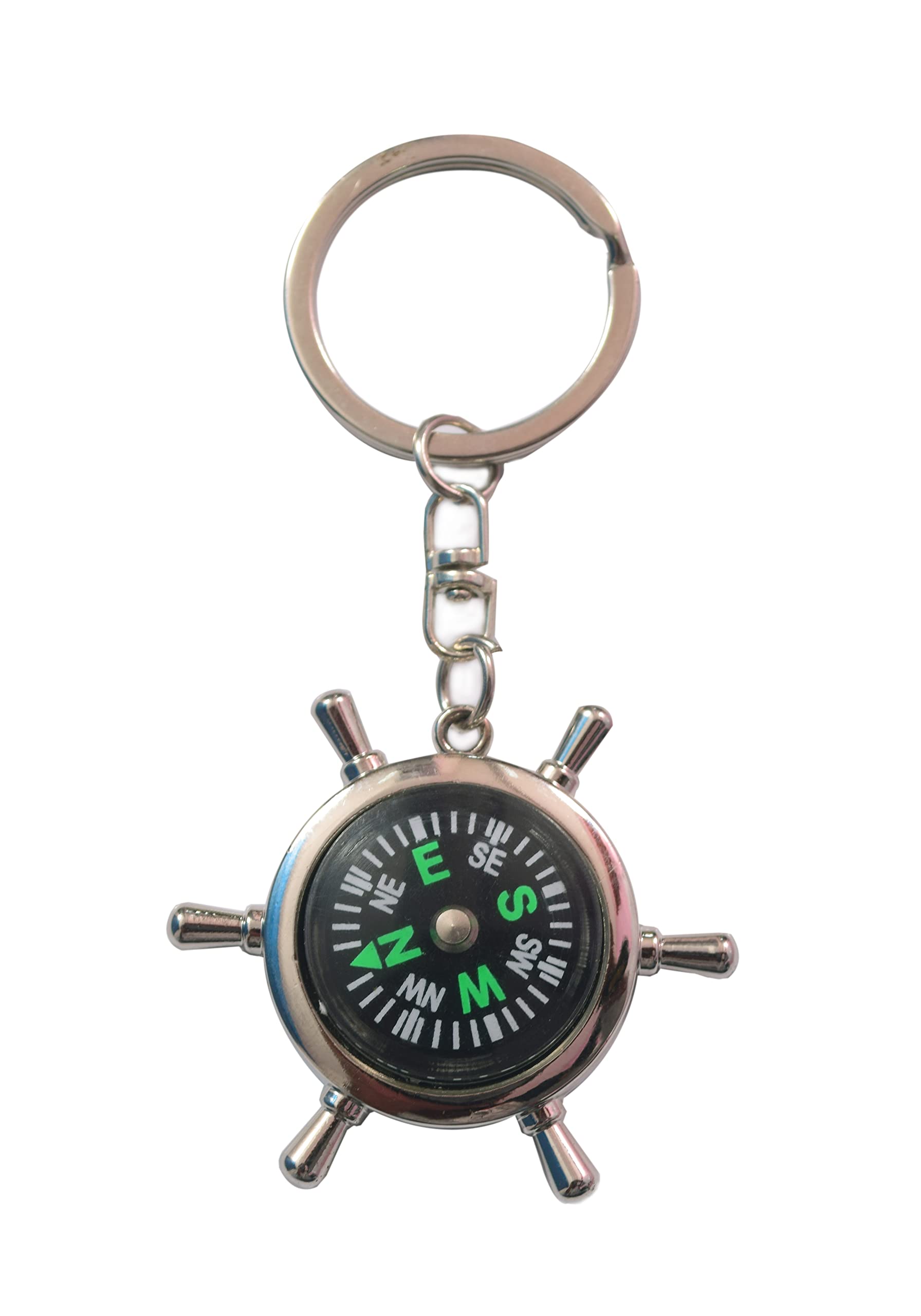 Boussole Porte-clés Personnalisable - Cadran Fluorescent, Étanche - Cadeau Randonnée, Camping, Diplôme