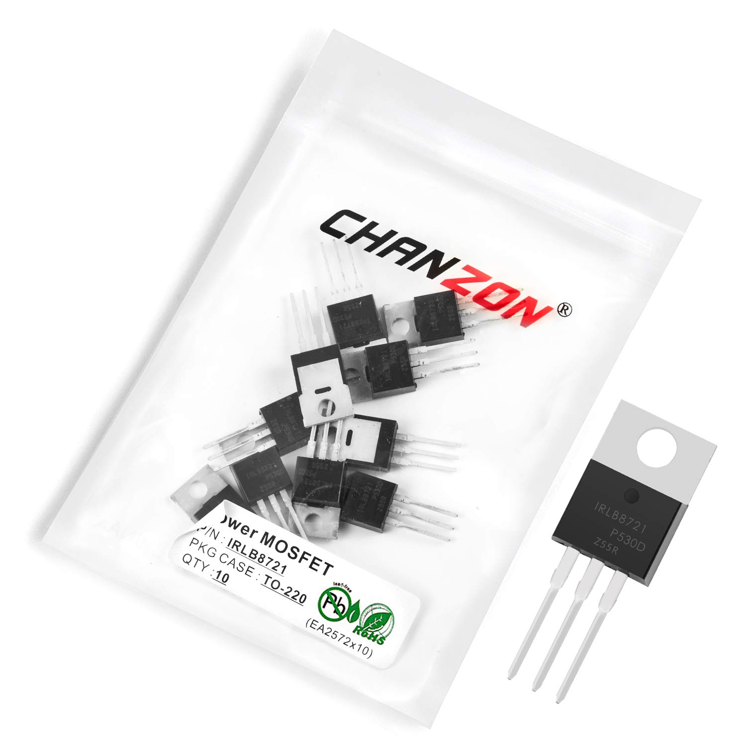 Chanzon IRLB8721 TO-220AB NMOS MOS N-Channel Power MOSFET Transistor, for Electronic Devices (Pack of 10pcs)