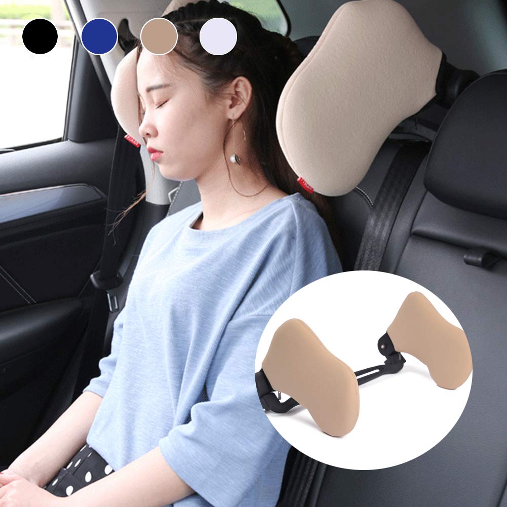 Cuscino Poggiatesta per Seggiolino Auto, Cuscino per Seggiolino Auto da Viaggio per Dormire, Cuscino Regolabile per Supporto Collo Testa su Entrambi I Lati Proteggi per Bambini Adulti Anziani