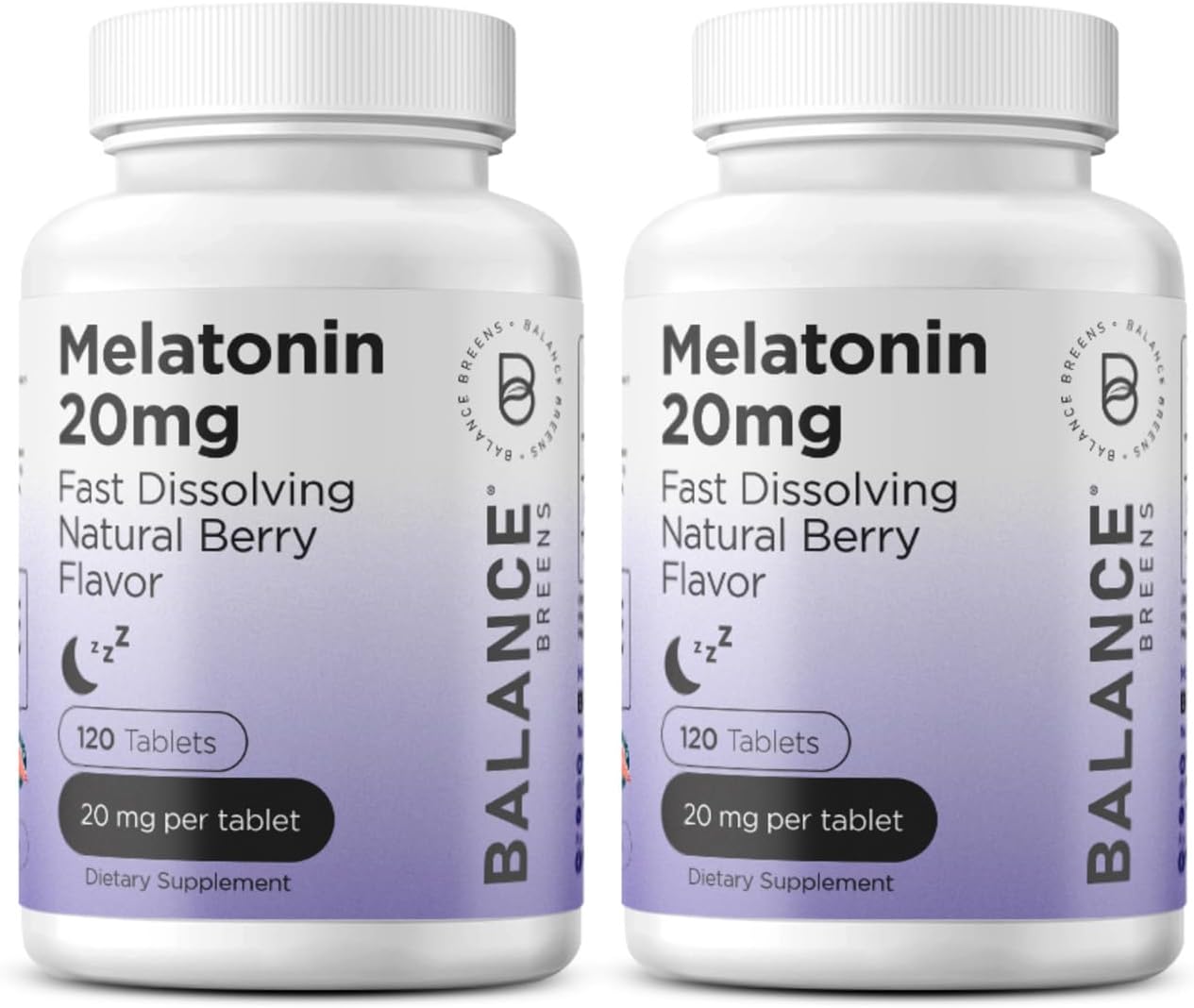 Balancebreens Melatonin 20mg Fast Dissolve Tablets - High Potency, Fast Acting, Natural Sleep Support – Sleep Aids for Adults – Non-Groggy, Drug-Free Formula – 120 Sleeping Pills