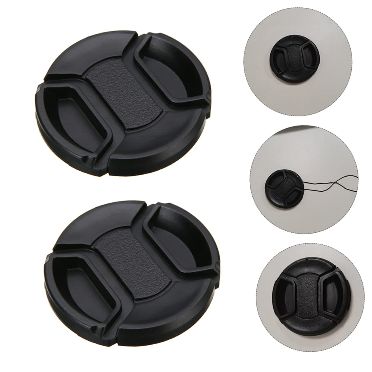 FONDOTIN 4Pcs Center Pinch Camera Lens Cover Protectors Lens Caps for DSLR Cameras Durable Dust and Scratch Shield Lightweight and Compact Design
