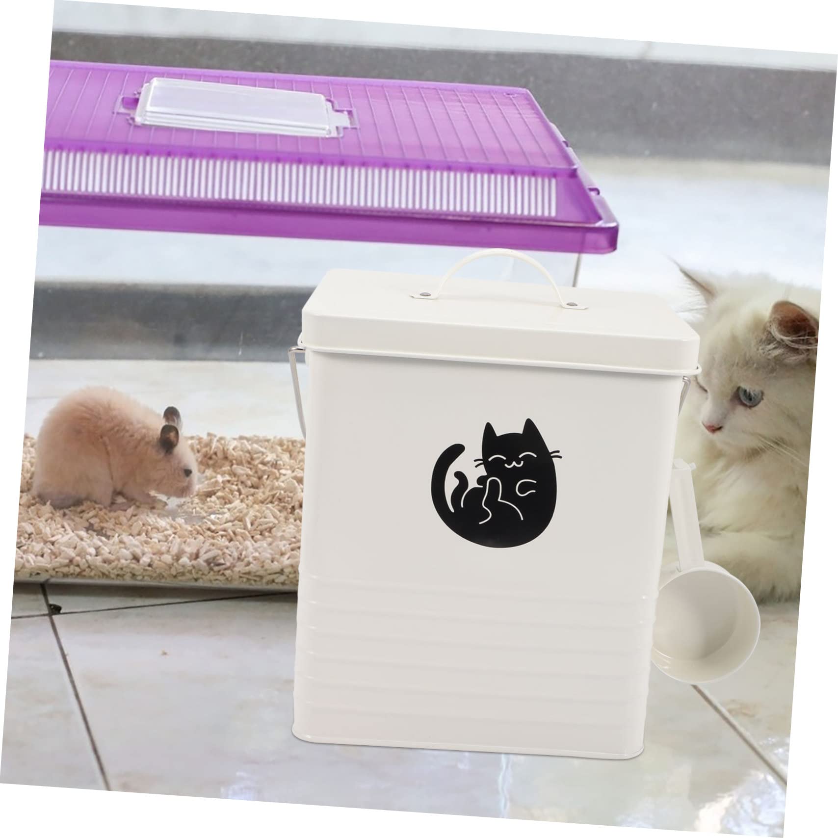 FRCOLOR Contenitore Per Cibo Per Gatti Comodo Contenitore Per Snack Per Cani Per Snack Per Gatti Con Paletta Resistente e Durevole