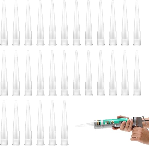 30pcs Caulking Tips Plastic Caulking Gun Extender Nozzle Caulk Nozzles
