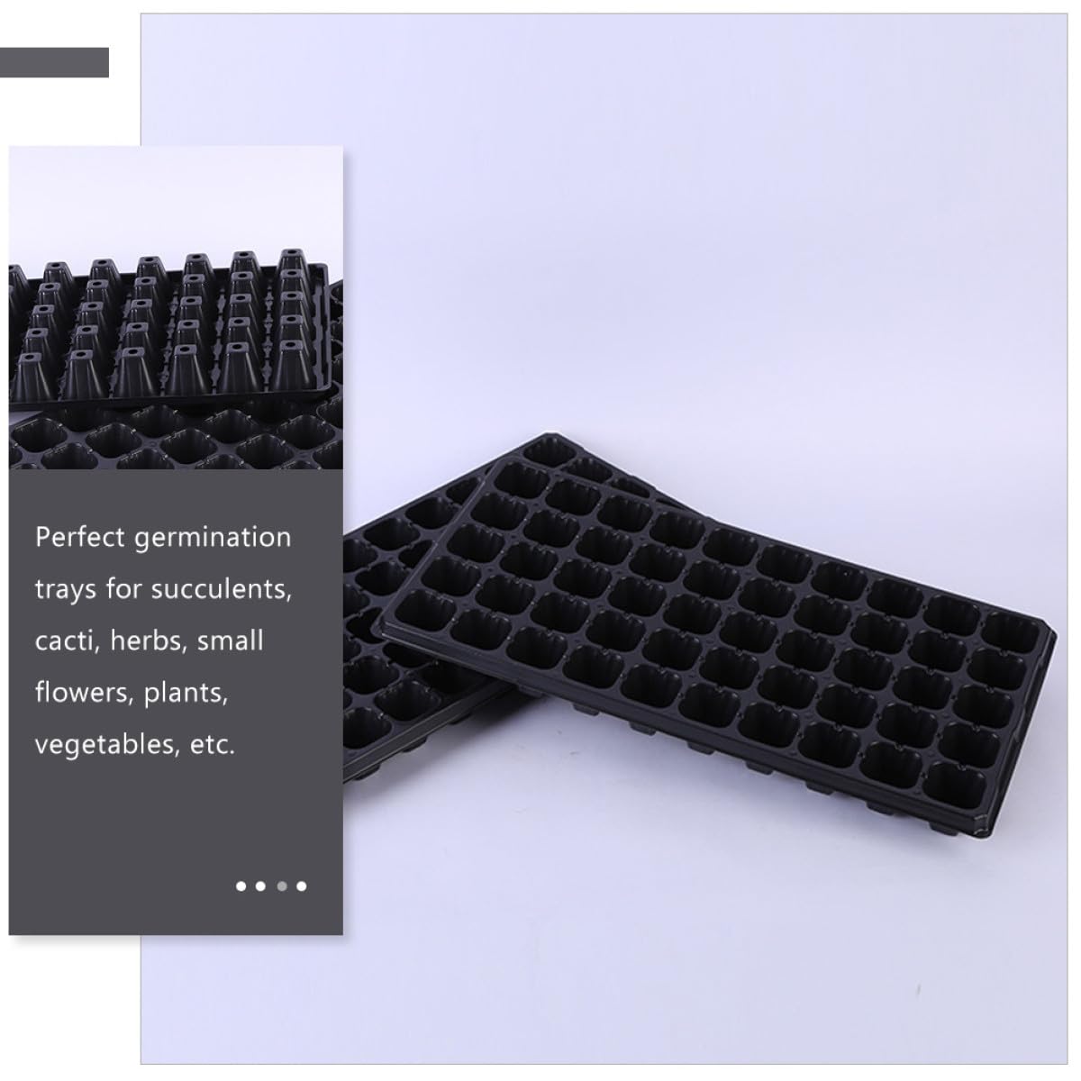 MAGICLULU 6 Bandejas de Germinación de Plantas de PVC Múltiples Ranuras para Vivero, Cultivo Interior y Trasplante, Ideales para Flores Pequeñas y Cactus