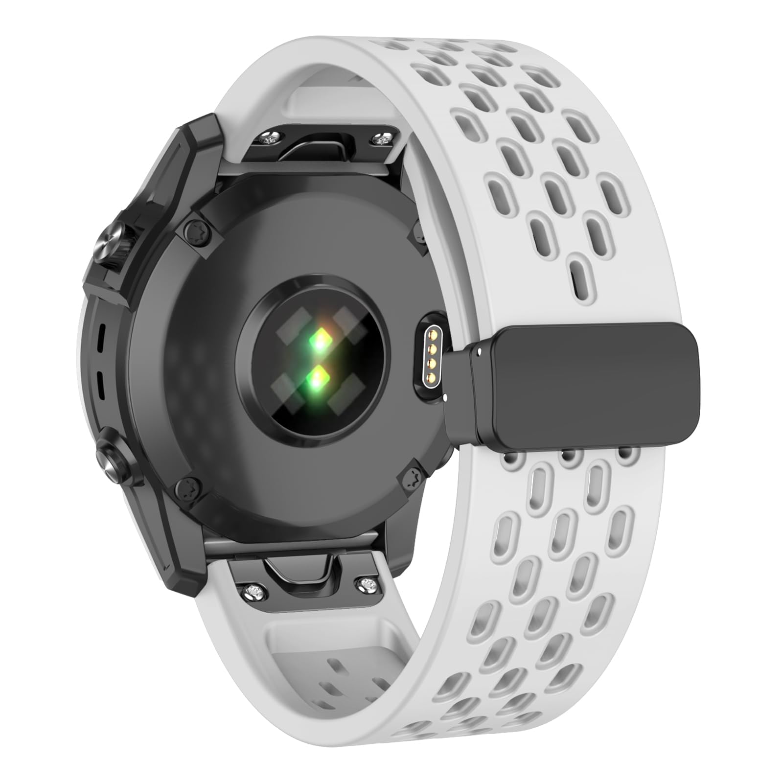 NALACAL 26mm Magnetic Silicone QuickFit Watch Strap for Garmin Fenix Series - Comfortable, Adjustable, and Durable Band for Fenix 7X, 6X Pro, 5X Plus & More