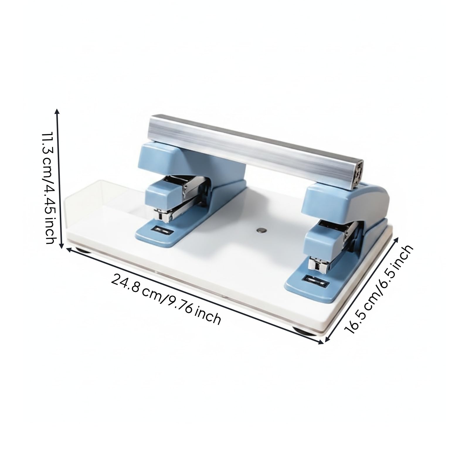Baoblaze Grapadora de Doble Cabezal Grapadora Doble Grapadora de Oficina Grapadora de Escritorio Engrapadora Metálica Mecanismo Simultáneo para Unir con Grapas