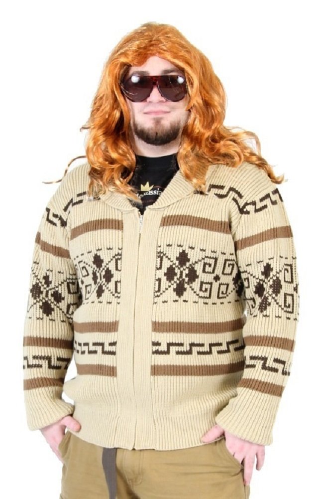 Costume Agent The Big Lebowski Jeffrey The Dude Zip Up Costume Cardigan Sweater