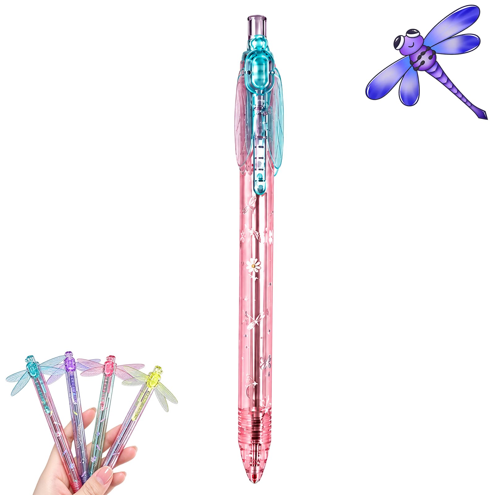 Yulabeear Gleaming Wings Dragonfly Pen, Fluttering Dragonfly Wing Pen，Blue