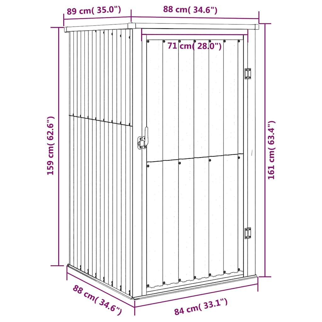 Domek na narzędzia ogrodowe antracyt 88x89x161 cm stal galwanizowana