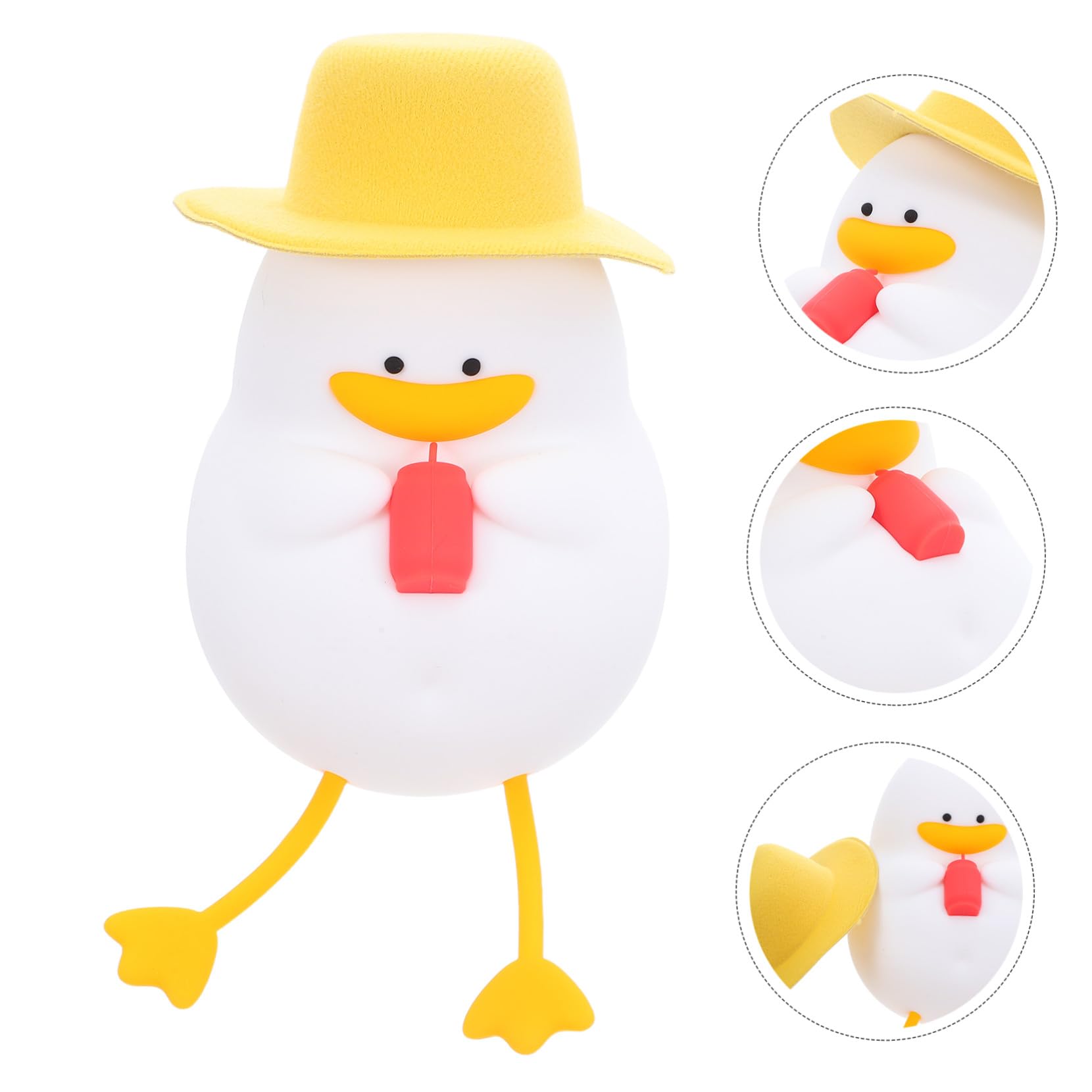 WOONEKY Luz Nocturna de Silicona Forma de Pato para Habitación Infantil Control Táctil y Brillo Suave