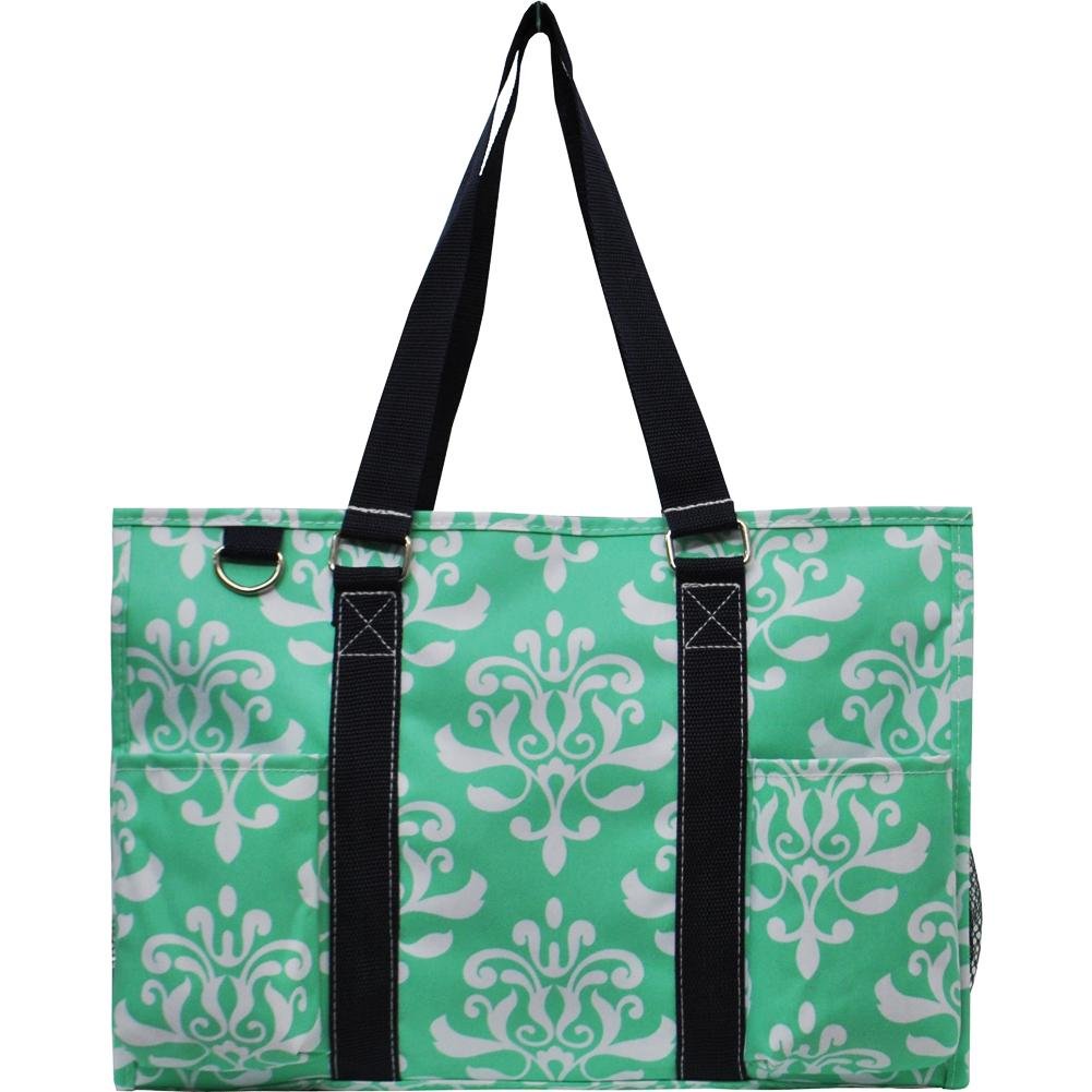 N Gil All Purpose Organizer Medium Utility Tote Bag (Bloom Damask Mint)