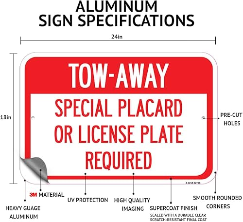 Miniatura 6 de Equipo de seguridad en uso con texto en inglés You are Watched Under 24  Letrero de estacionamiento de aluminio de calibre pesado de 12 x 18