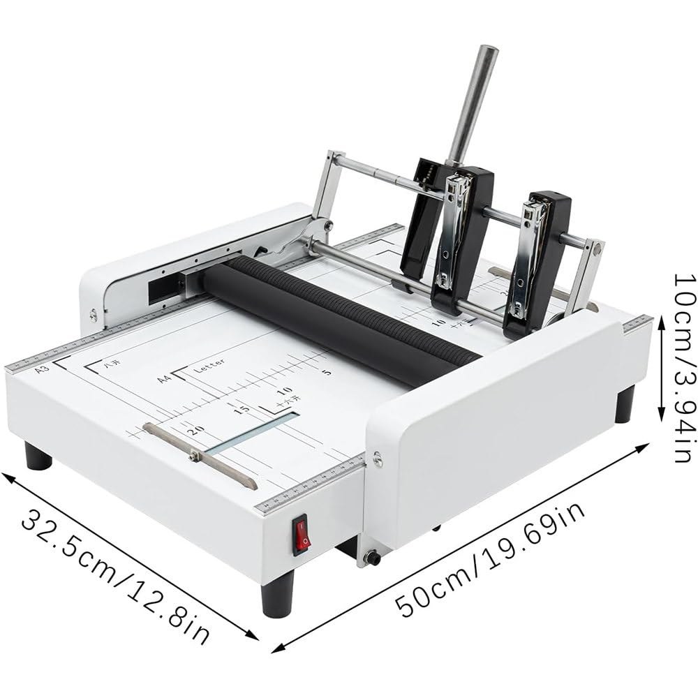 Raccoglitrice per libretti, pinzatrice A3, 5 posizioni di cucitura, capacità 17 fogli, 200-300 libri all'ora, include 1000 punti metallici per ufficio e scuola