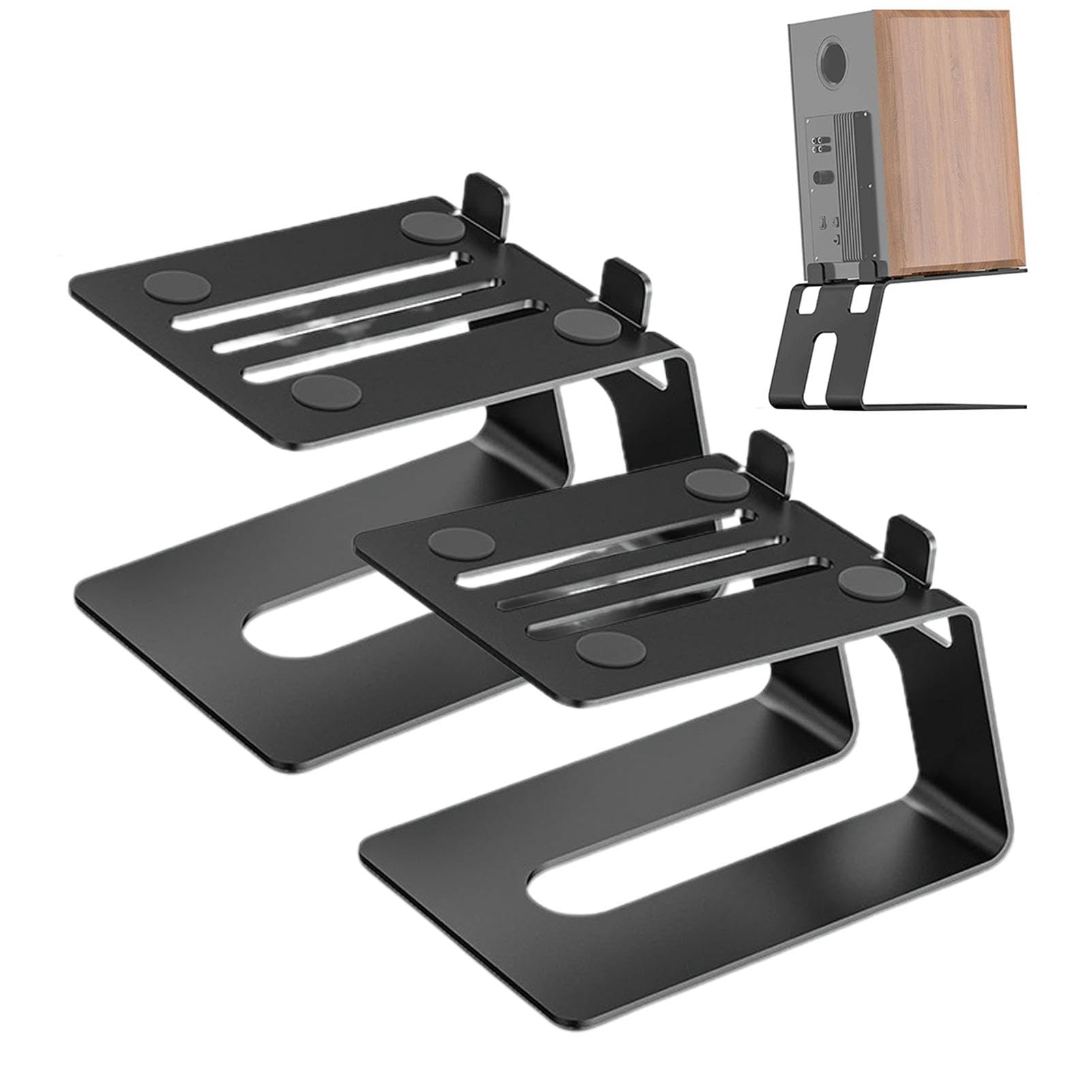 Soportes de monitor de estudio, soportes de altavoz de escritorio, par estable de soportes de altavoz de estante 2 piezas, soporte de altavoces de estante para altavoces de estante