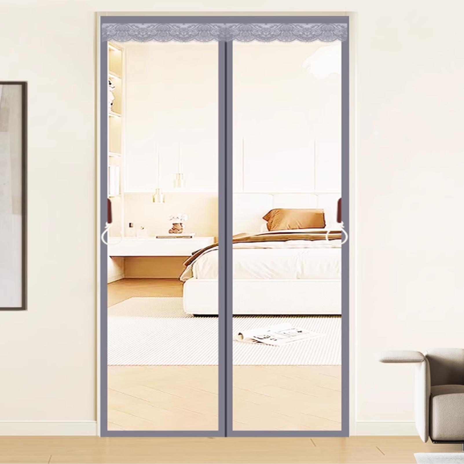 Puerta Cortina Invierno Transparente EVA Cortina de Aislamiento Magnético,Puerta para Cortina Opaca Salon y Dormitorio Aislante Termico Puerta Cortina