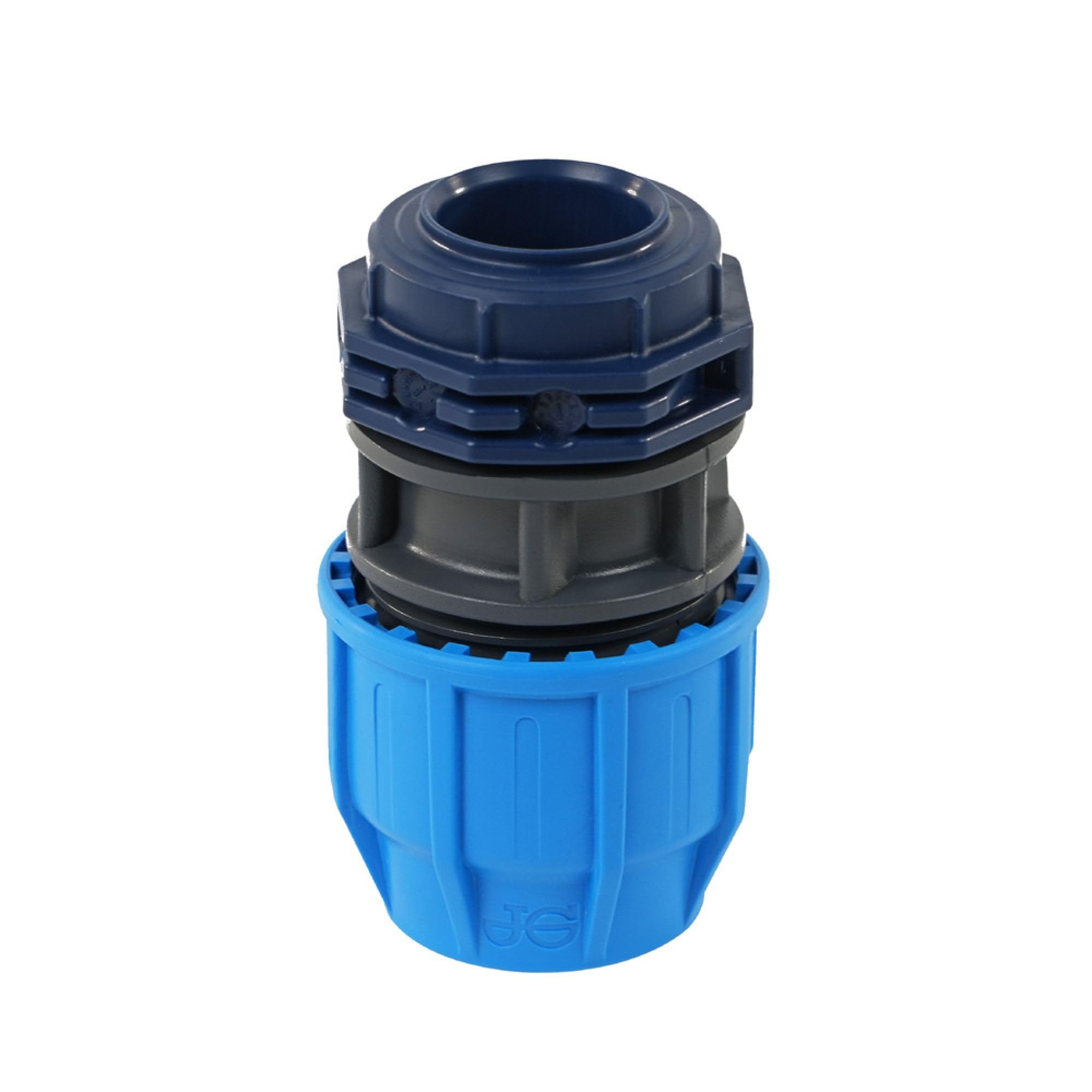 John Guest Blue Mdpe To Copper Conversion Adaptor 20X15mm Pushfit Pipe Fitting, Wras Approved Connector