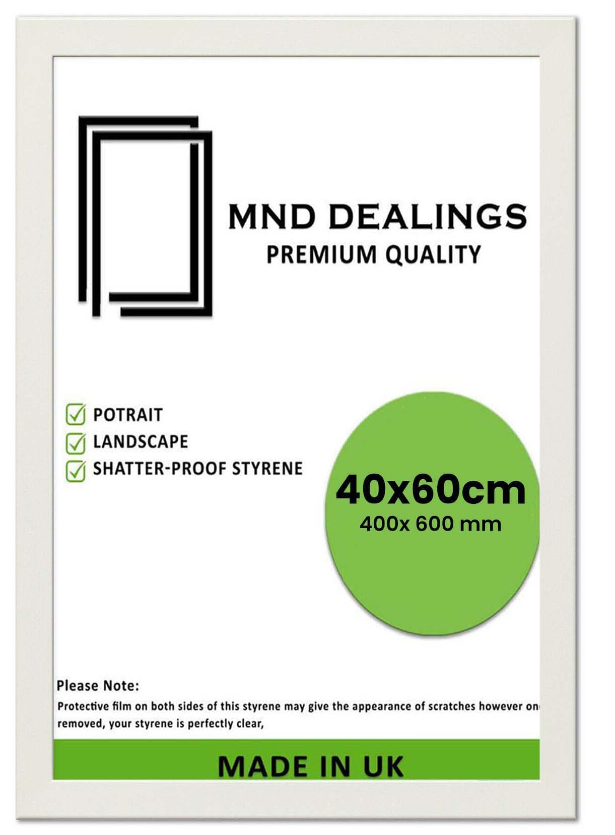 Mnd Dealings White ® Modern 40X60cm Poster Photo Frames Wall Hanging Or Tables Table Top With Backboard & Styrene Perfect For Your Wall Gallery Or Living Room (16X24 Inch,)