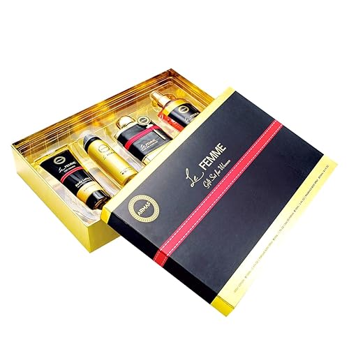 ARMAF Le Femme 4-Piece Set for Women, (3.4 Oz Eau De Parfum + 3.4 Oz Body Lotion + 1.7 Oz Body Spray + 8.4 Oz Body Mist)