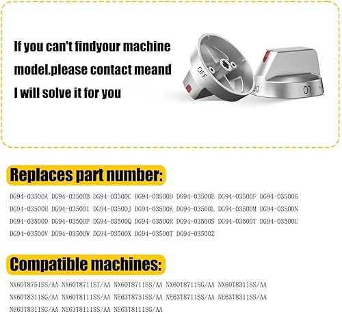 Miniatura 3 de DG94-03500AZ para perilla de estufa Samsung, reemplazo de perilla de cocina de gas, para reemplazo de perilla de control de hornoquemador Samsung,