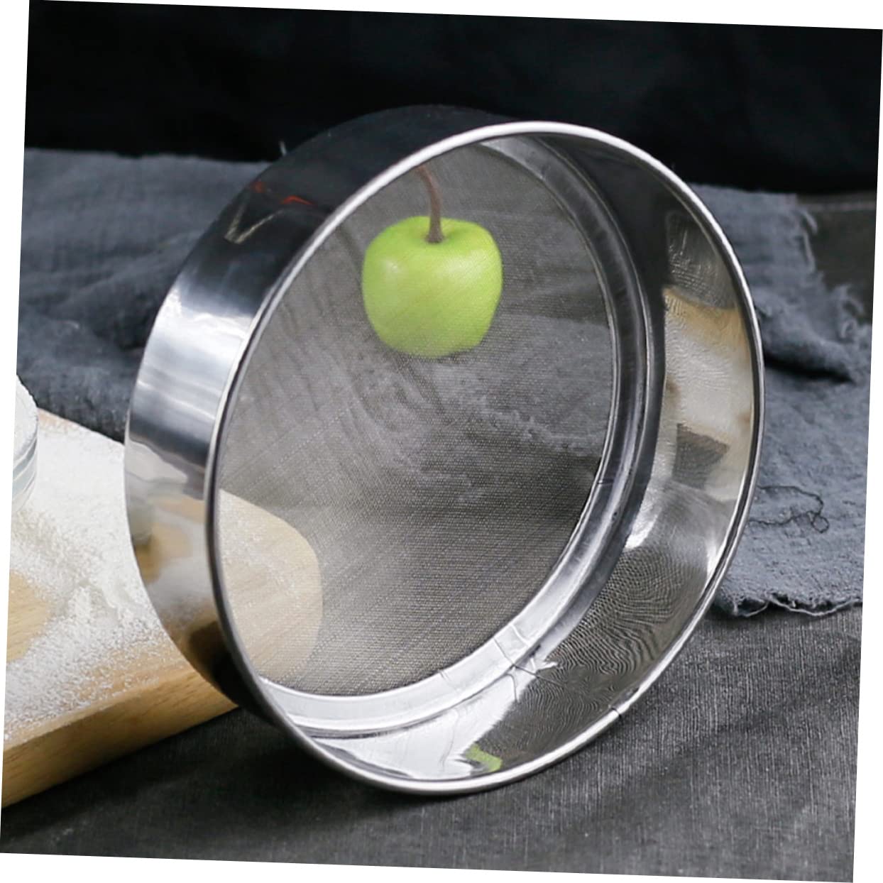 Ensemble de tamis de cuisson en maille d'acier inoxydable pour la cuisine-ensemble de 2 pièces pour la cuisson de gâteaux, le tamisage des pâtes et le secouage de la farine-passoire à main pour glaça