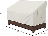 Vista 7 de Yaxa Basics Funda de sofá de 2 plazas para exteriores, funda para muebles de patio, impermeable, anti-UV, duradera, beige/marrón