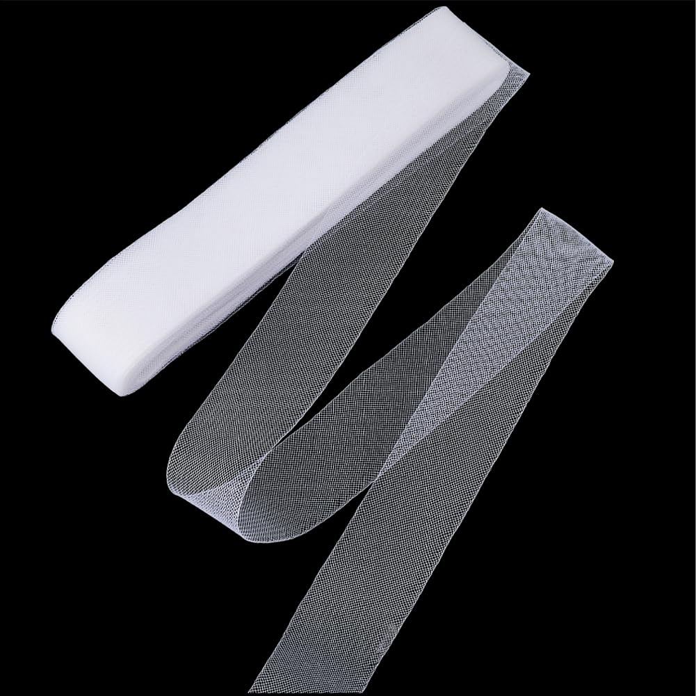 GORGECRAFT 50mm x 20m White Polyester Horsehair Braid Stiff Braid Trim Horsehair Mesh Braid Boning Ribbons for DIY Sewing Crafts Wedding Party Formal Dress Gowns Skirt Hat Accessories Gift Wrapping