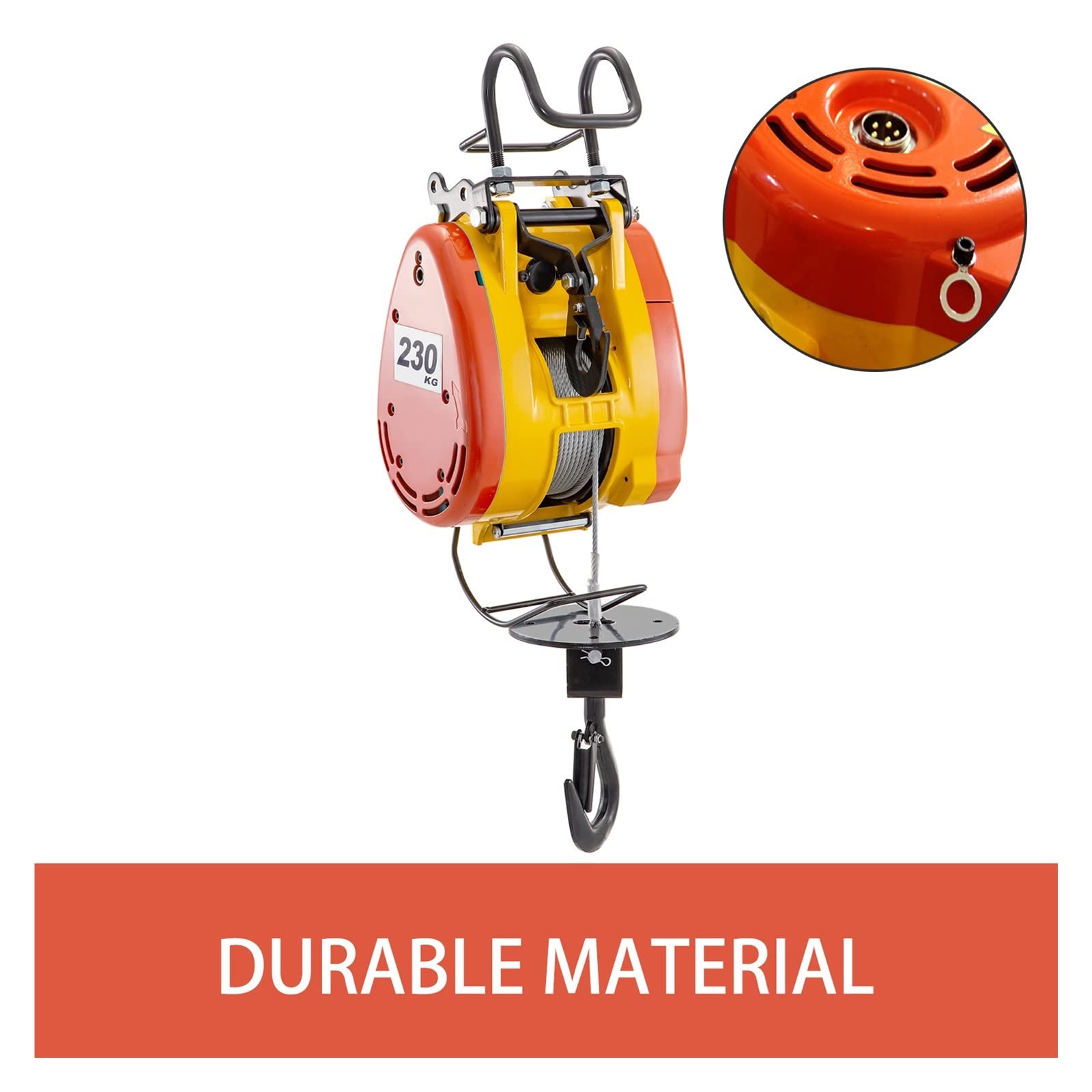 Seilwinde, 230 kg, elektrischer Hebezeug, 1300 W, Winde-Hebeseil, 30 m, for Garage, Werkstatt, Heben schwerer Lasten