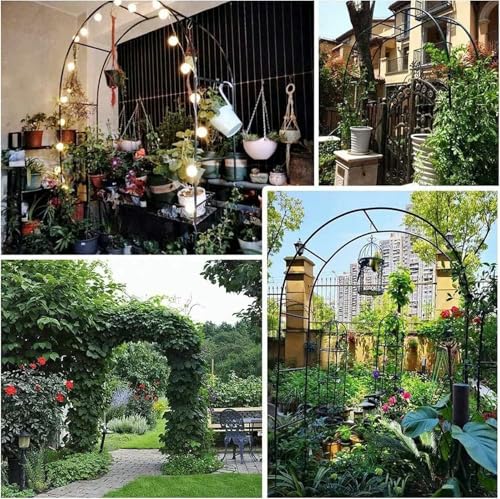Support de fleurs en métal noir de 2,4 m pour une décoration extérieure - 6