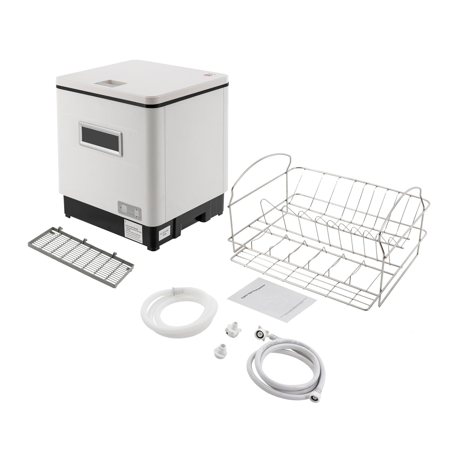 Mini lavastoviglie da tavolo 1500W con funzione di asciugatura, lavastoviglie per cucine piccole, appartamenti, 60L, piccola lavastoviglie per casa, ufficio, campeggio con allacciamento idrico