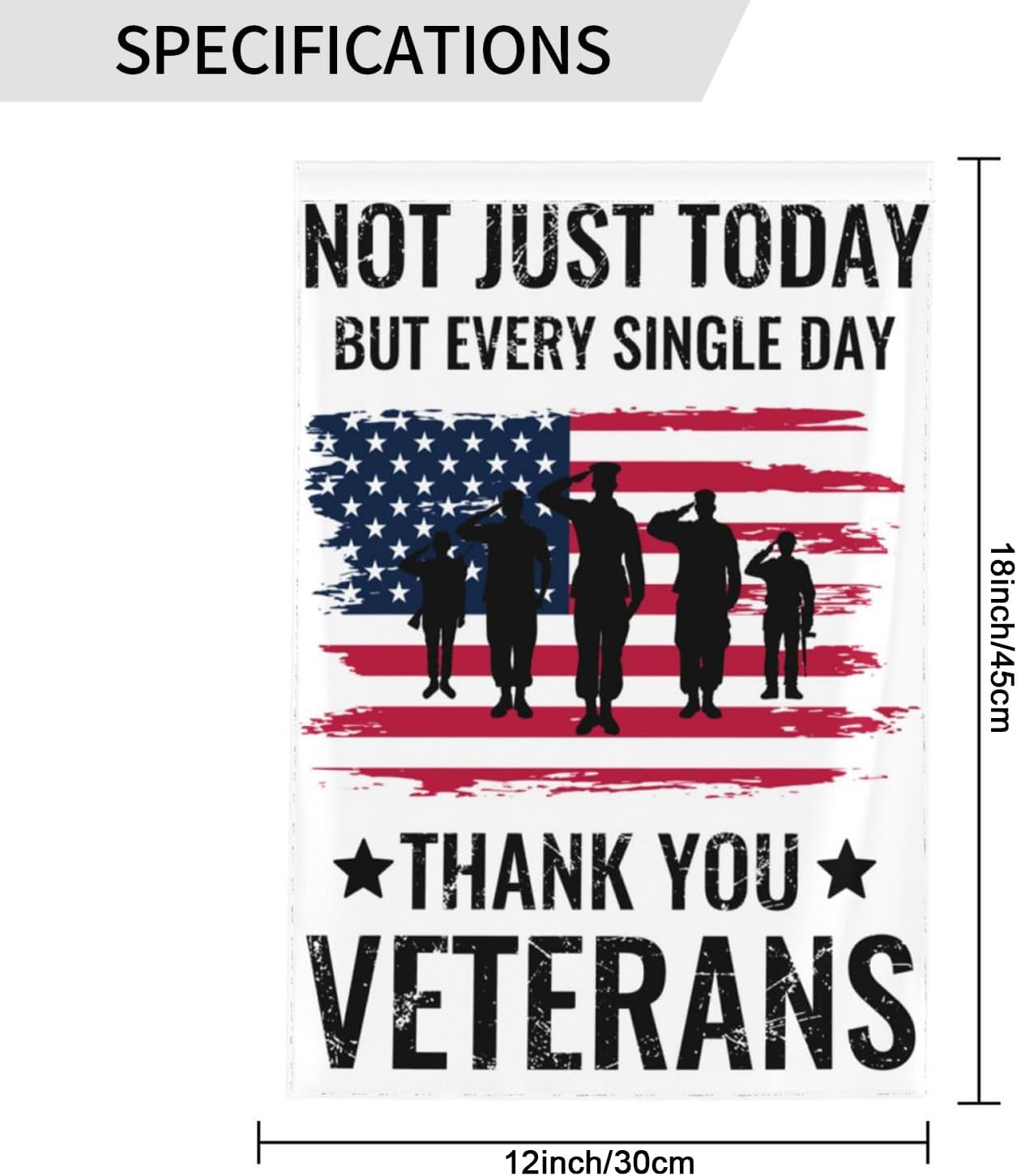 Thank You Veterans Garden Flags 12×18 Inch Double Sided Decorative Yard Banner Seasonal Flag for Outdoor Outside Decor - Image 3
