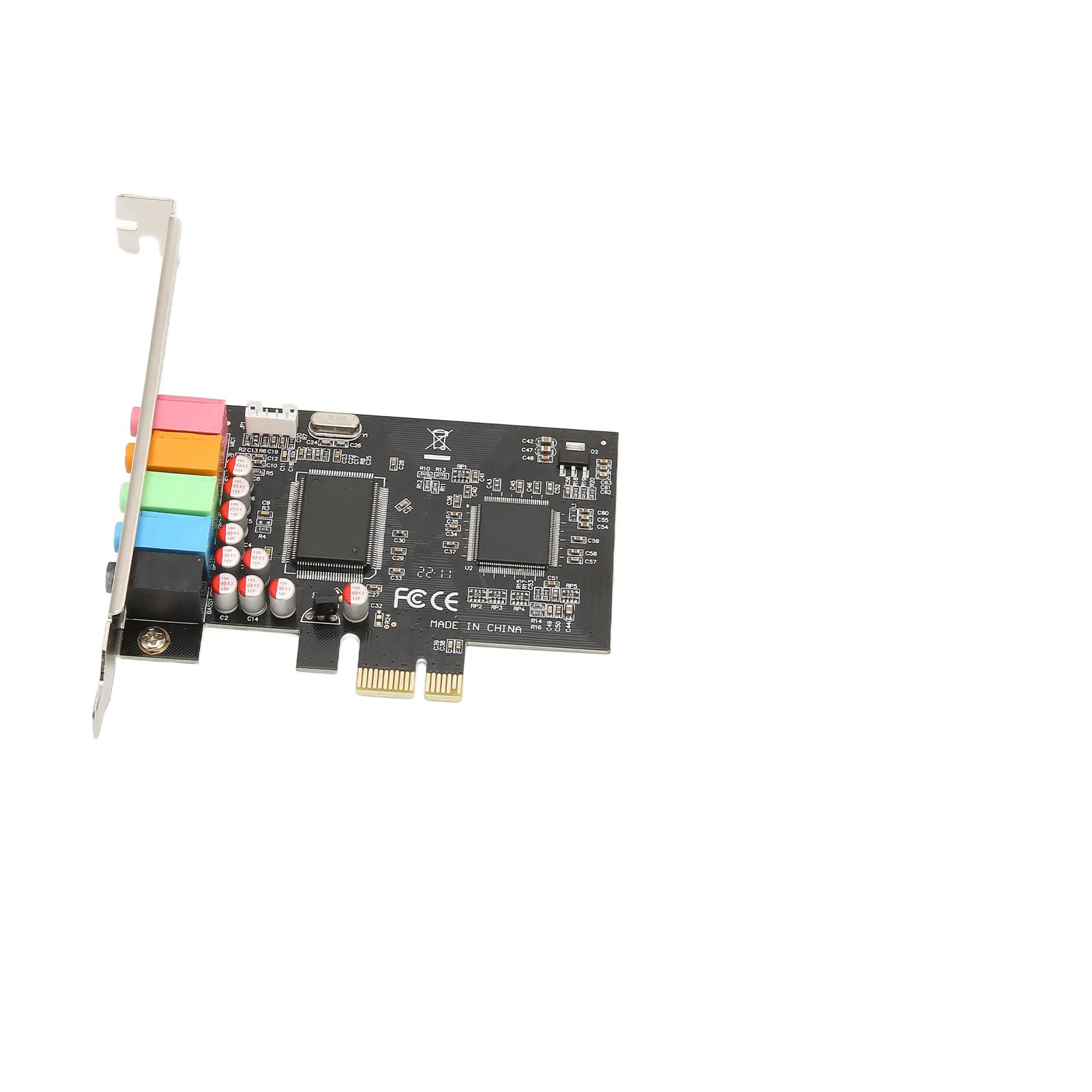 Scheda PCIE 5. - Riproduzione e Registrazione Surround a 6, Scheda Interna 24 Bit 48 KHz per PC, Accessori per Computer di Alta qualità, Porta PCI Expr