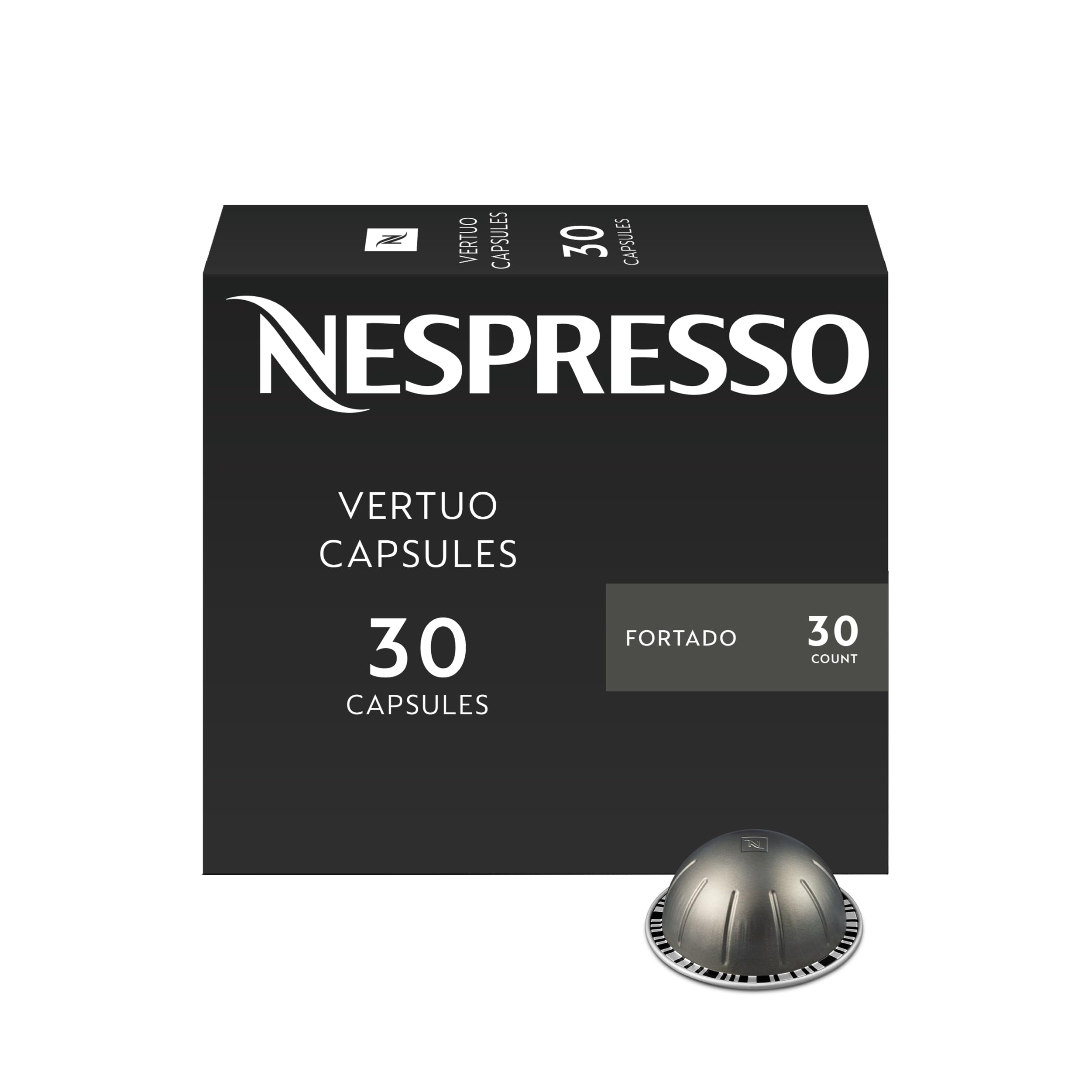 Nespresso Capsules VertuoLine, Fortado Gran Lungo Americano, Dark Roast Espresso Coffee, 30 Count Coffee Pods, Brews 5.0 Ounce, 10 Count (Pack of 3)-image-4