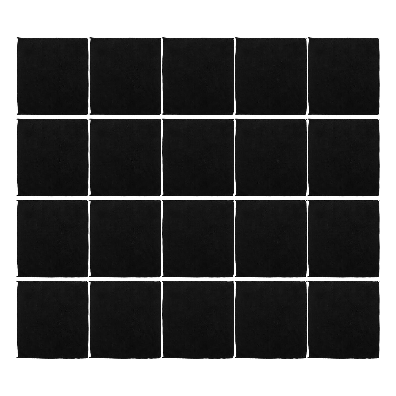 ibasenice 20 panni per la pulizia riutilizzabili in microfibra, 30x30 cm, neri, assorbenti e lavabili, senza pelucchi, ideali per la pulizia di casa, auto e finestre.