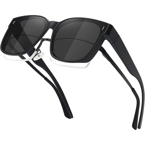MEETSUN Fit Over Glasses Sunglasses for Women Trendy Large Square Polarized Oversized Sun Glasses for Driving