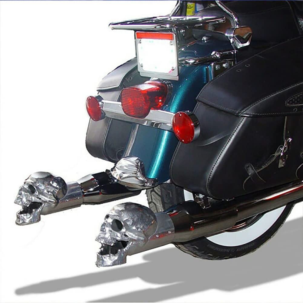 Embout d'échappement tête de mort, embout d'échappement de 2 pouces en forme de crâne pour moto, tuyau d'échappement pour moto, décoration de bout de tuyau pour voiture et moto