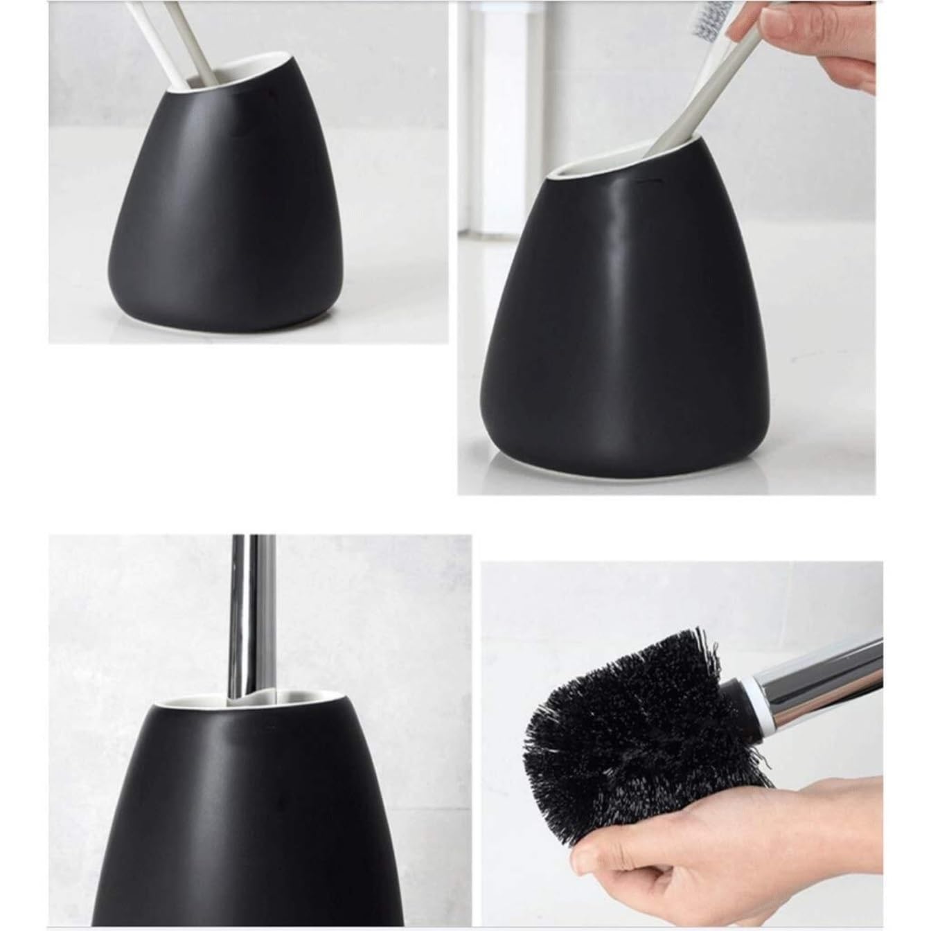 Badezimmer Set 5-teiliges Set Flüssigkeitsspender Seifenspender Badezimmer Mundwasserbecher Kit Home Toilettenartikel Dekoration Organizer(Black)