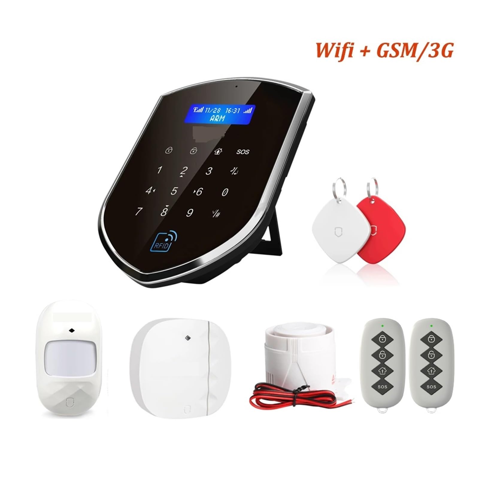 Sistema di Allarme di Sicurezza Domestica, Smart Wireless Allarme Domestico antifurto di Sicurezza Kit rilevatori Movimento for sensori Porta Host Fai-da-Te